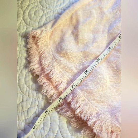 Tina Stephens | 100% Linen Fringe Tank Top | Pink | Size Small - Picture 6 of 10